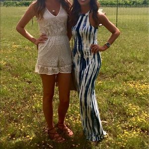 Blue and white tie dye maxi dress